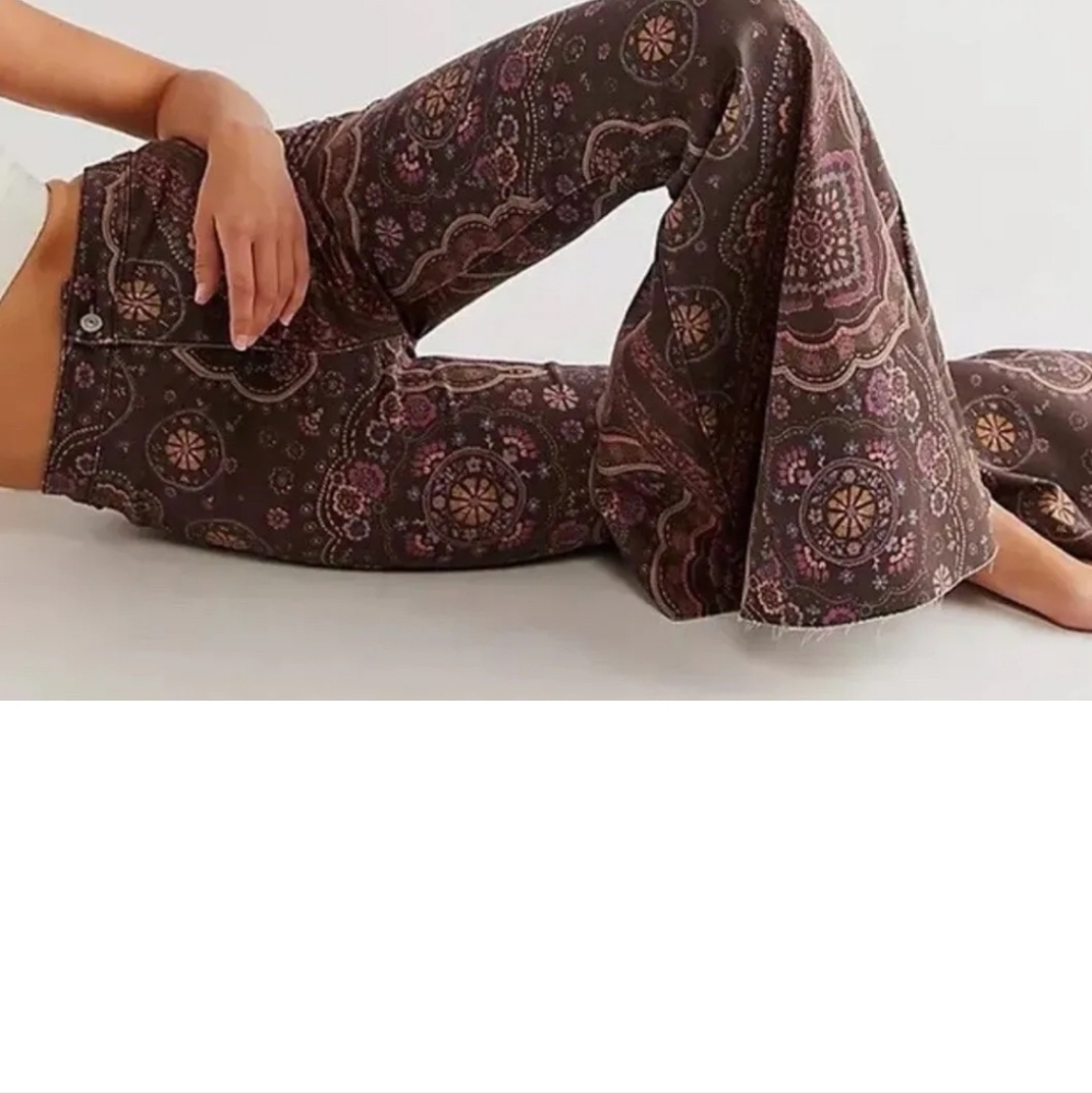 Just Float On Printed Flare Jeans - Picture 9 of 14
